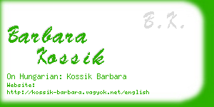 barbara kossik business card